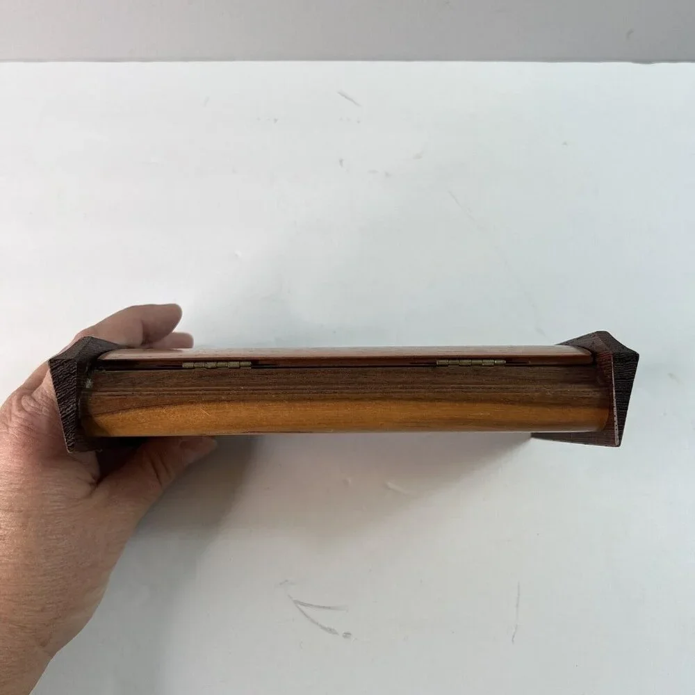 Wooden Jewelry Valet Keepsake Box Glasses Pens Treasures Desk Dresser